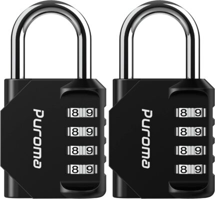 The two-pack of Puroma combination locks have four-digit codes.