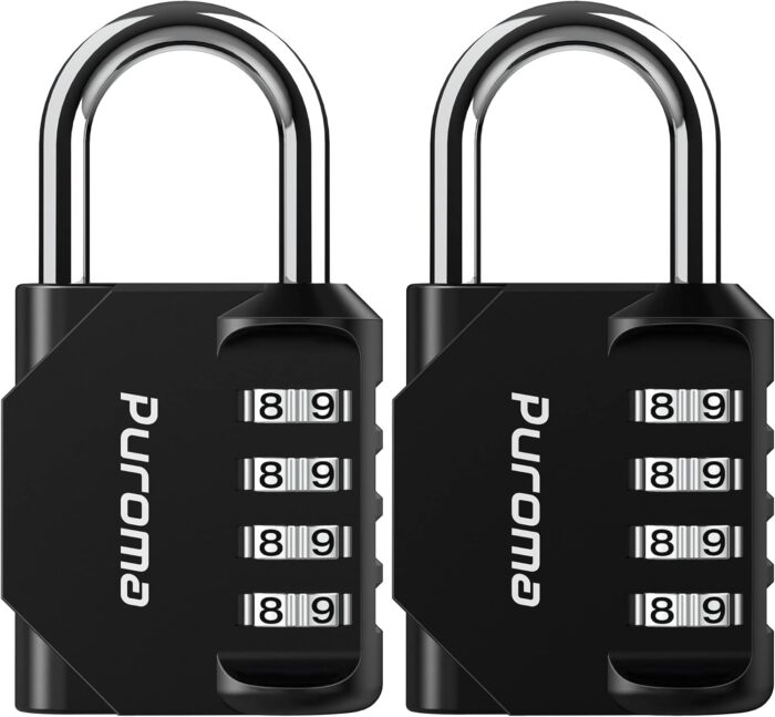 The two-pack of Puroma combination locks have four-digit codes.